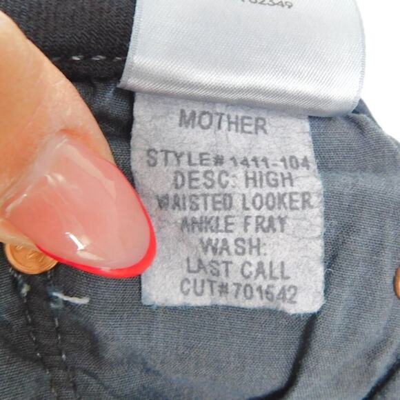 Mother Women The Looker High-Rise Ankle Fray Skinny Jeans in Last Call Size 26 - Picture 5 of 6